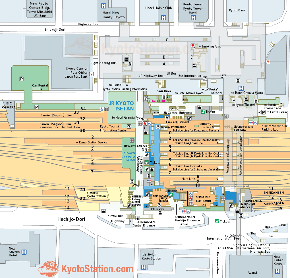 Peta Stasiun Kyoto